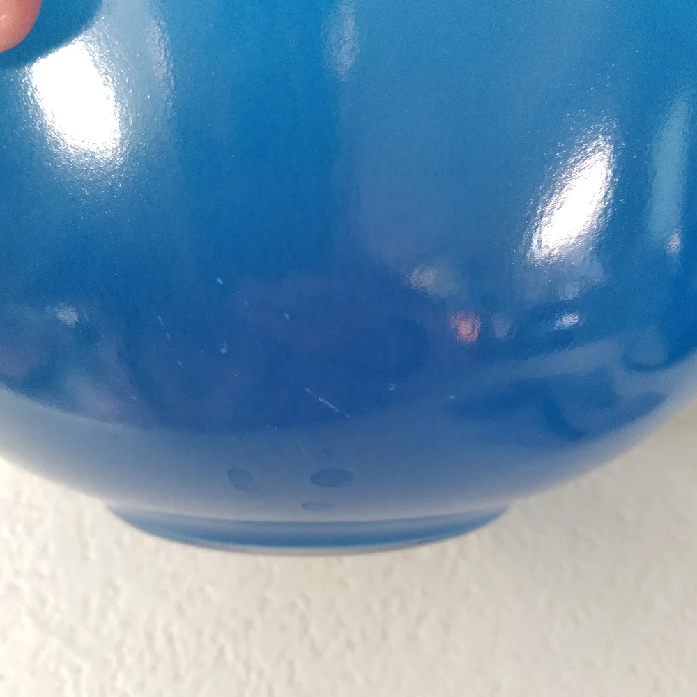 Pyrex 325 cobalt blue mixing bowl 2.5L with clear glass bottom - Picture 6 of 13